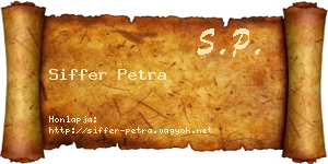 Siffer Petra névjegykártya